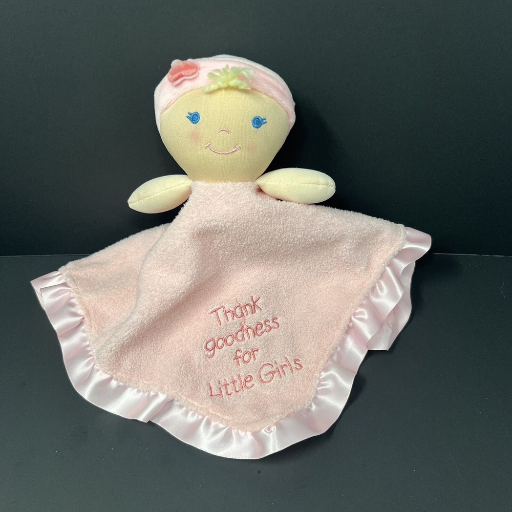Kids Preferred Security Blanket 13X13 Pink Thank Goodness For Little Girls Plush